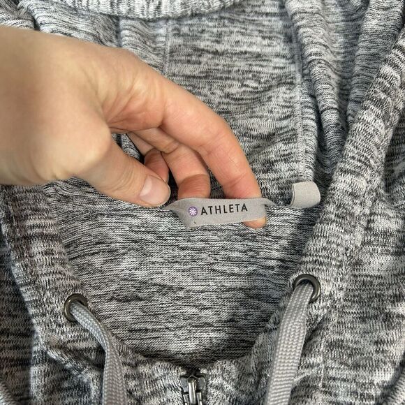 Athleta Blissful CYA Jacket Womens Large Full Zip Heather Gray Hoodie Athletic - Picture 7 of 11